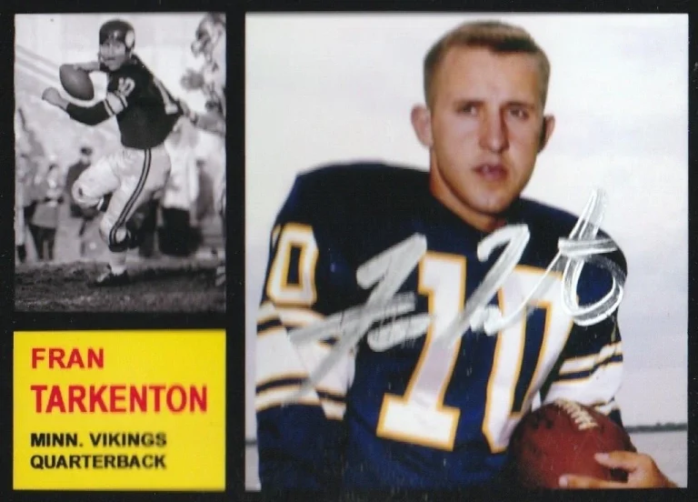 FRAN TARKENTON MINNESOTA VIKINGS  SIGNED 1962 STYLE CUSTOM CARD