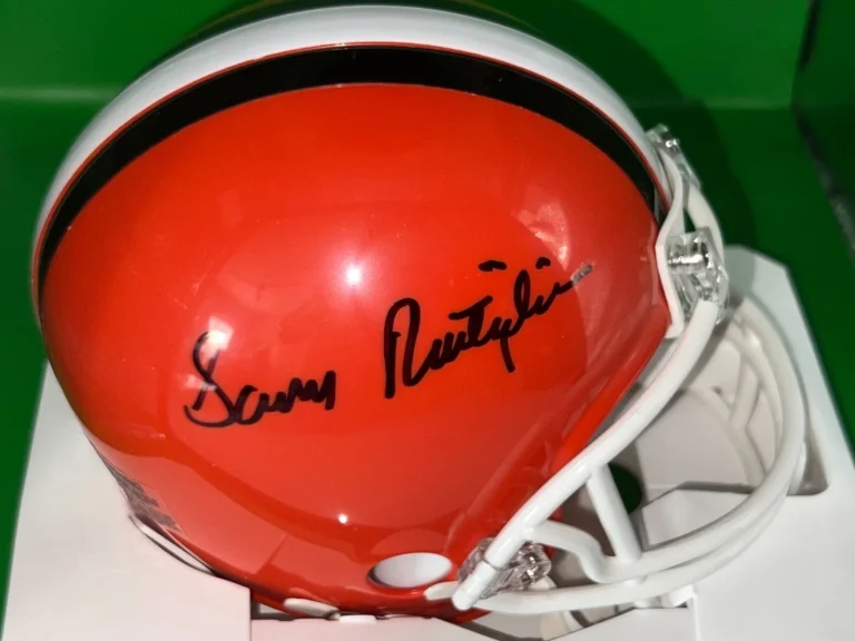 SAM RUTIGLIANO  CLEVELAND BROWNS   SIGNED RIDDELL MINI HELMET