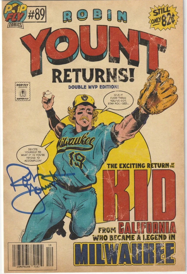 ROBIN YOUNT MILWAUKEE BREWERS  SIGNED  THE KID RETURNS  #63 POP FLY ART #17/435