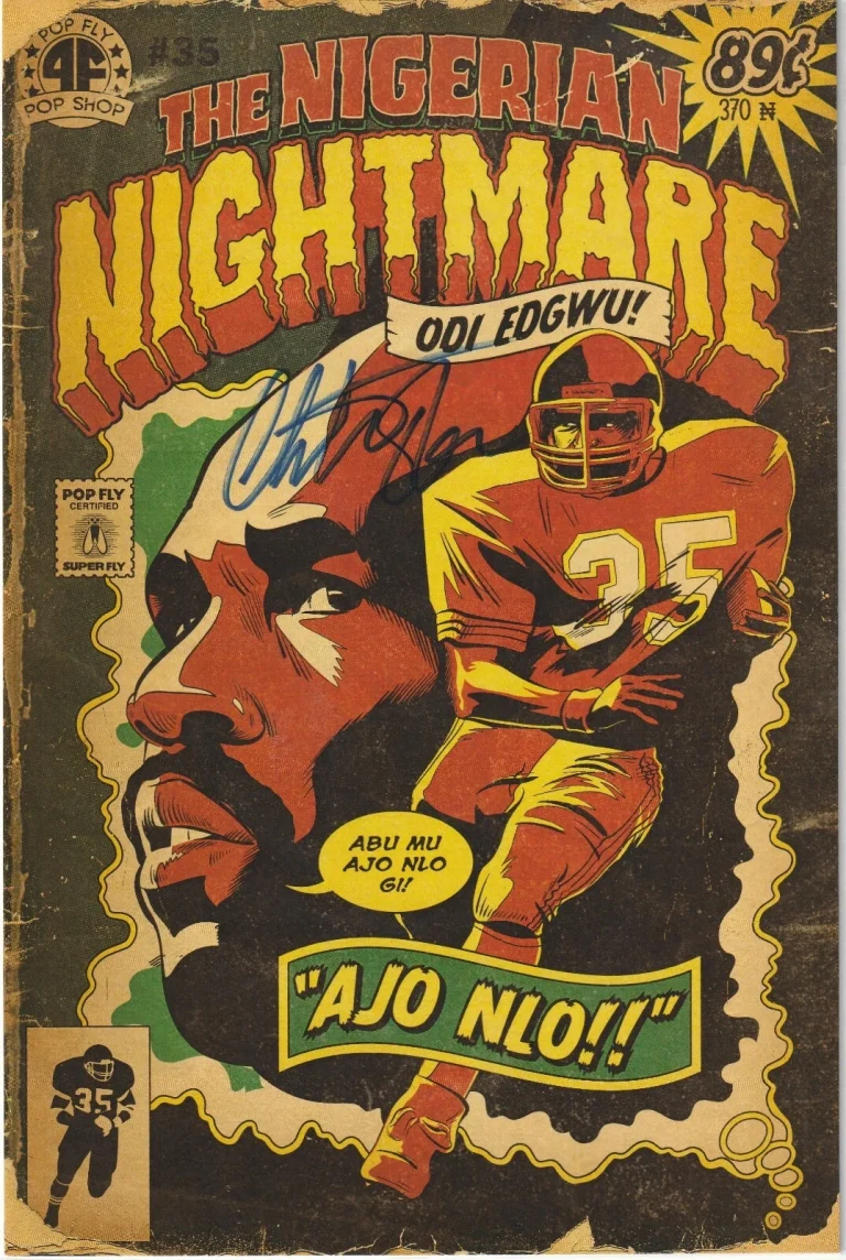 CHRISTIAN OKOYE KANSAS CITY CHIEFS SIGNED NIGERIAN  #05 POP FLY ART #216/289