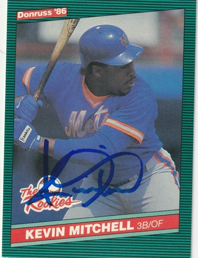 KEVIN MITCHELL  NEW YORK METS SIGNED 1986 DONRUSS RATED ROOKIES CARD #17