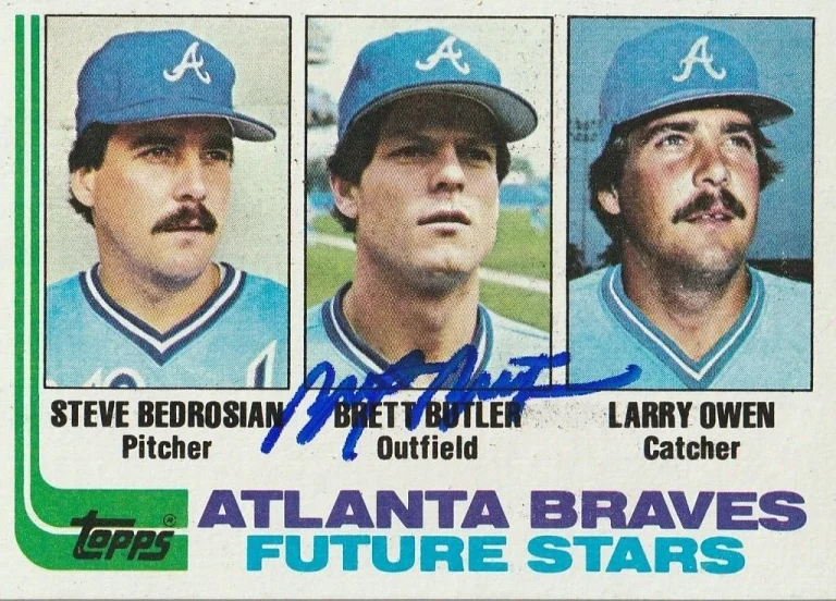 BRETT BUTLER ATLANTA BRAVES  SIGNED 1982 TOPPS CARD #502