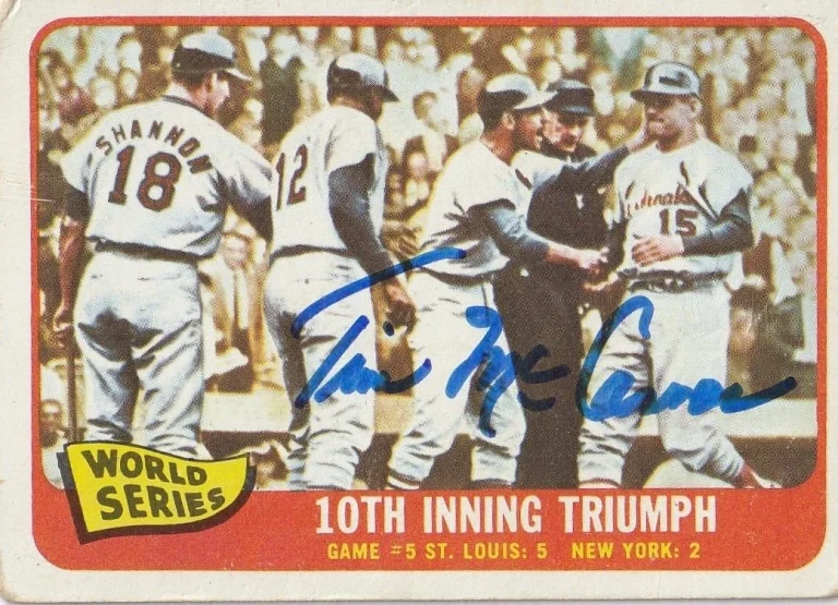 TIM MCCARVER ST. LOUIS CARDINALS  SIGNED 1965 TOPPS CARD #136