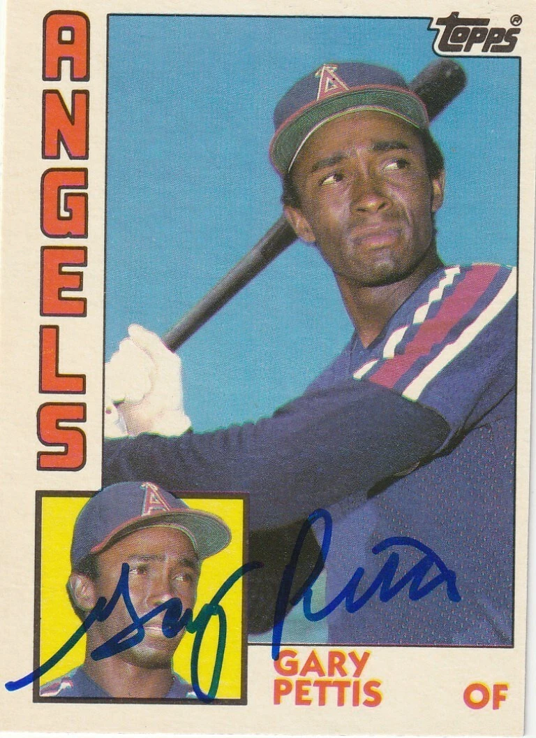 GARY PETTIS CALIFORNIA ANGELS  SIGNED 1984 TOPPS TRADED CARD #93-T