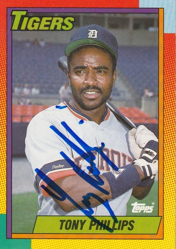 TONY PHILLIPS DETROIT TIGERS  SIGNED 1990 TOPPS TRADED CARD #95T