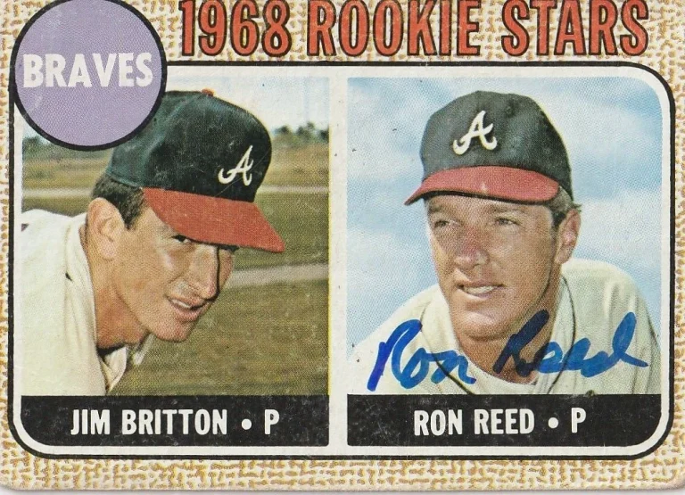 RON REED ATLANTA BRAVES SIGNED 1968 TOPPS CARD #76
