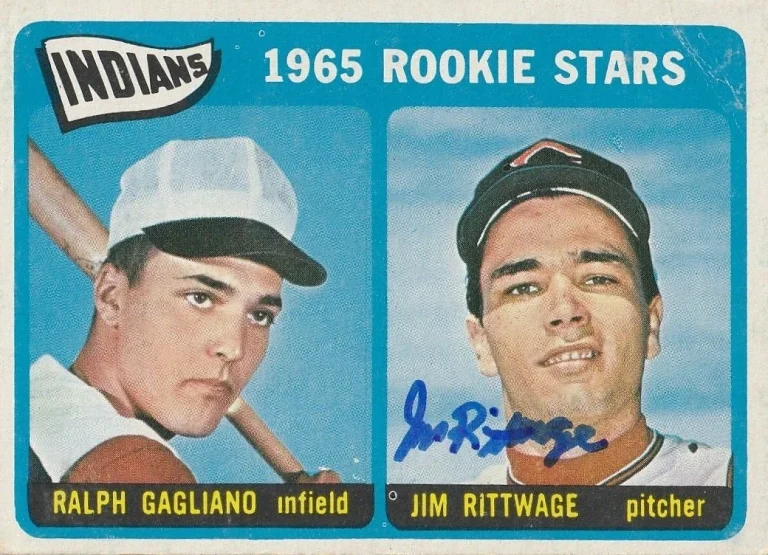 JIM RITTWAGE CLEVELAND INDIANS  SIGNED 1965 TOPPS CARD #501