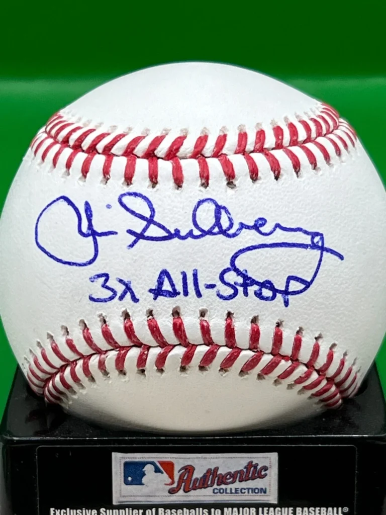 JIM SUNDBERG  TEXAS RANGERS  3 X ALL STAR  SIGNED OML BASEBALL