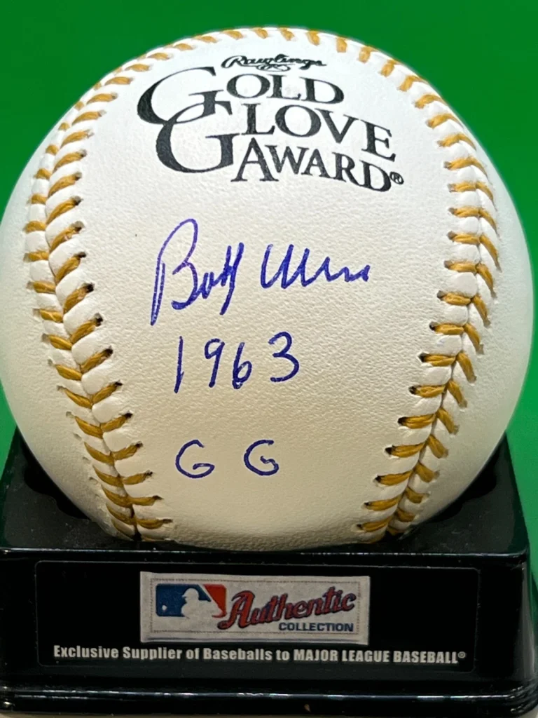 BOBBY WINE PHILADELPHIA PHILLIES 1963 GOLD GLOVE  SIGNED OML GOLD GLOVE BASEBALL