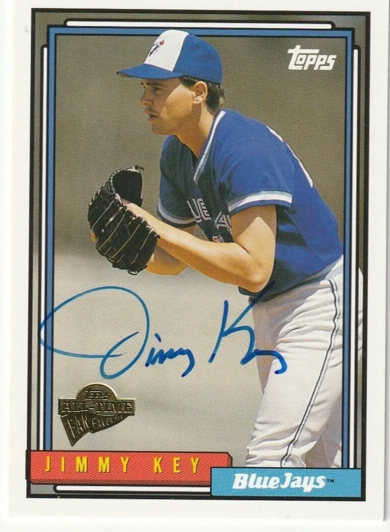 JIMMY KEY TORONTO BLUE JAYS  SIGNED 2004 TOPPS ALL-TIME FAN FAVORITES #58