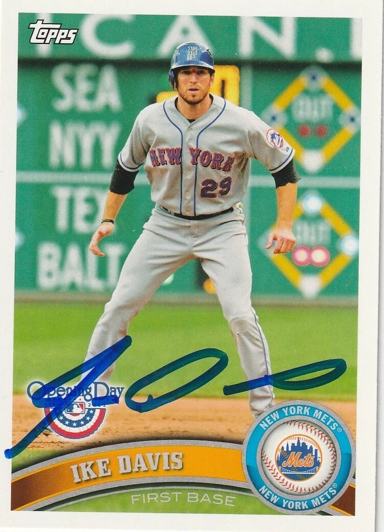 IKE DAVIS NEW YORK METS  SIGNED 2011 TOPPS CARD #290