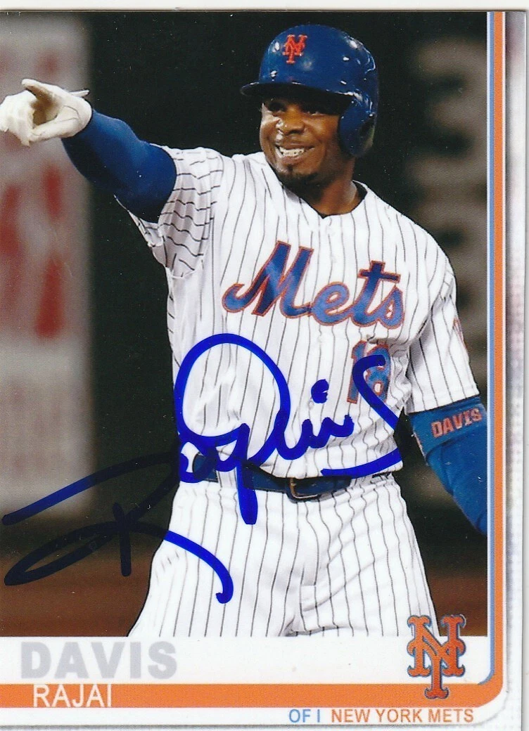 RAJAI DAVIS  NEW YORK METS  SIGNED 2019 STYLE CUSTOM CARD