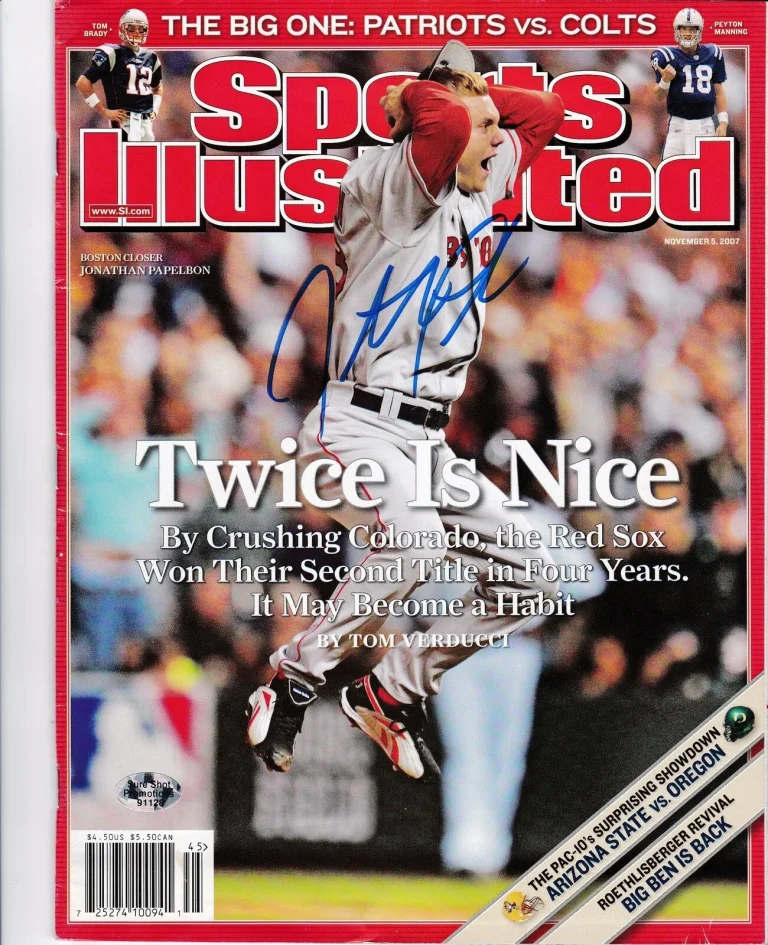 JONATHAN PAPELBON  BOSTON RED SOX  NOVEMBER 5, 2007   SIGNED SPORTS ILLUSTRATED