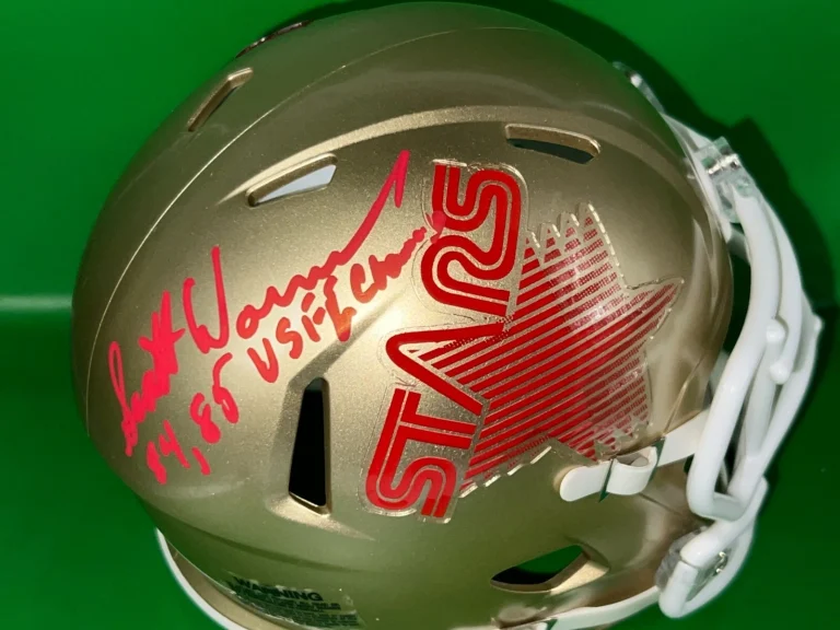 SCOTT WOERNER PHILADELPHIA STARS 1984, 85 USFL CHAMPS SIGNED RIDDELL MINI HELMET