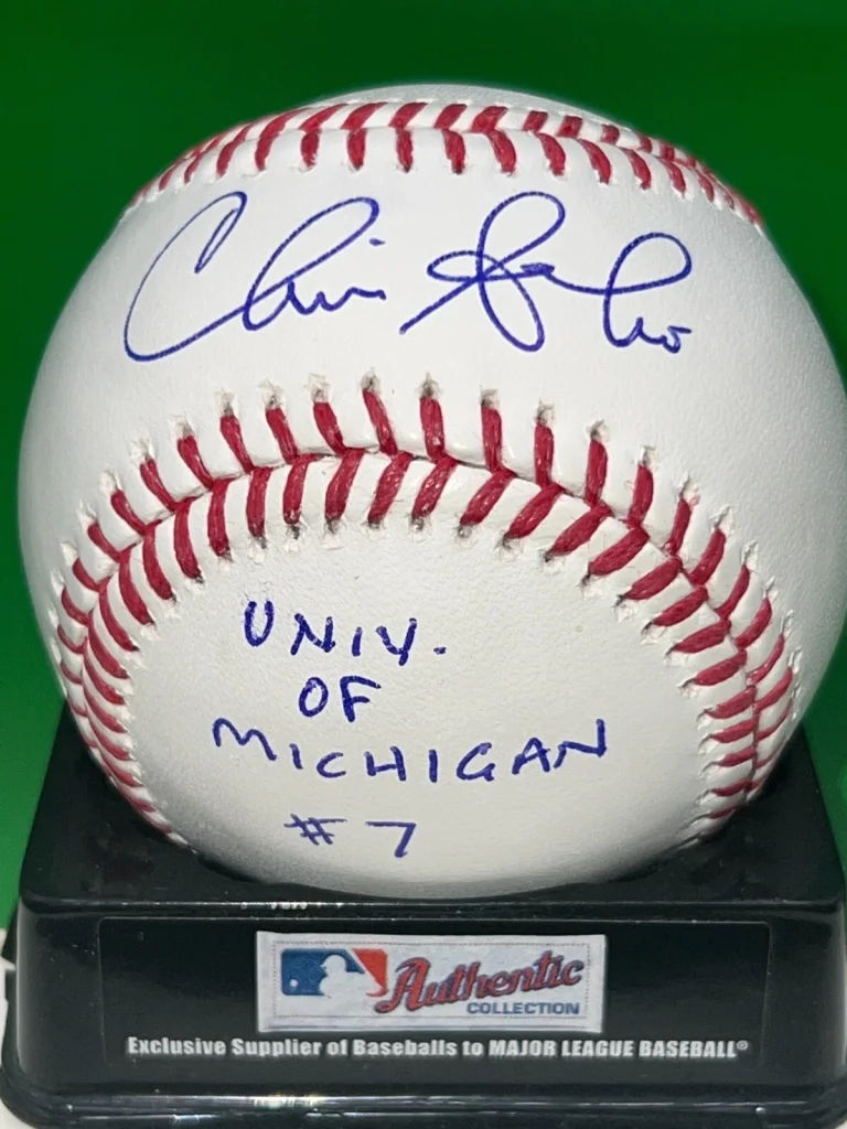 CHRIS SABO MICHIGAN WOLVERINES GO BLUE HAIL TO THE VICTORS!  SIGNED OML BASEBALL