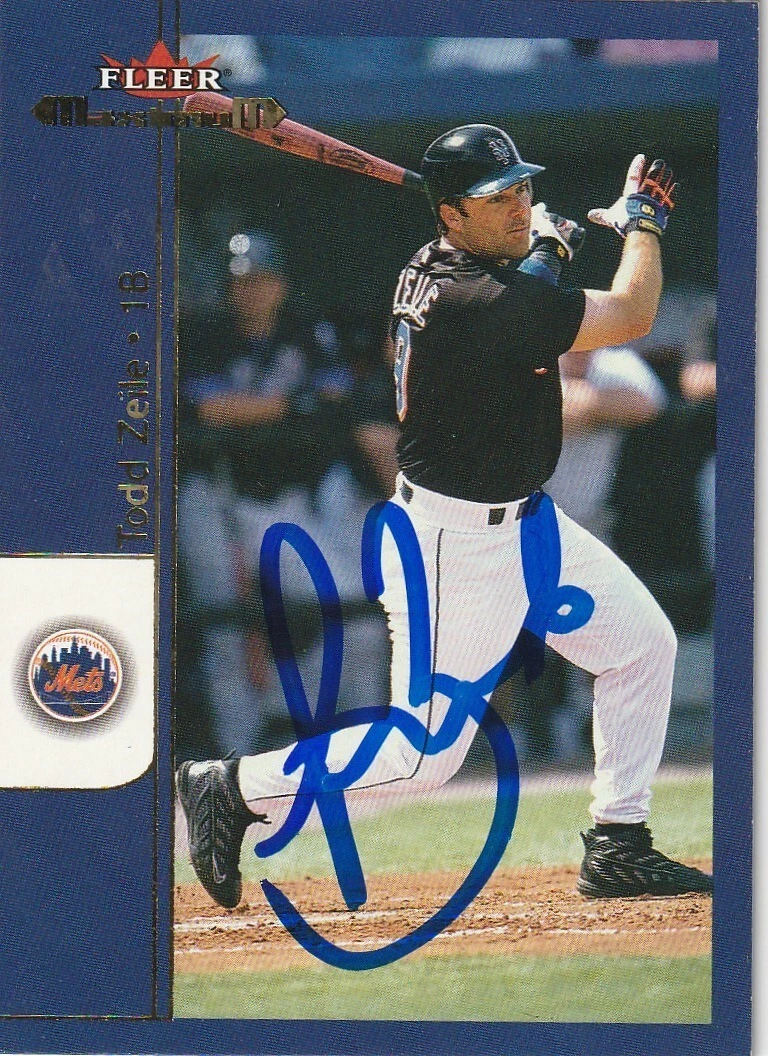 TODD ZEILE NEW YORK METS SIGNED 2001 FLEER ULTRA CARD #124