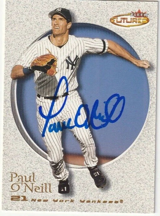PAUL O'NEILL NEW YORK YANKEES  SIGNED 2001 FLEER FUTURES CARD #152