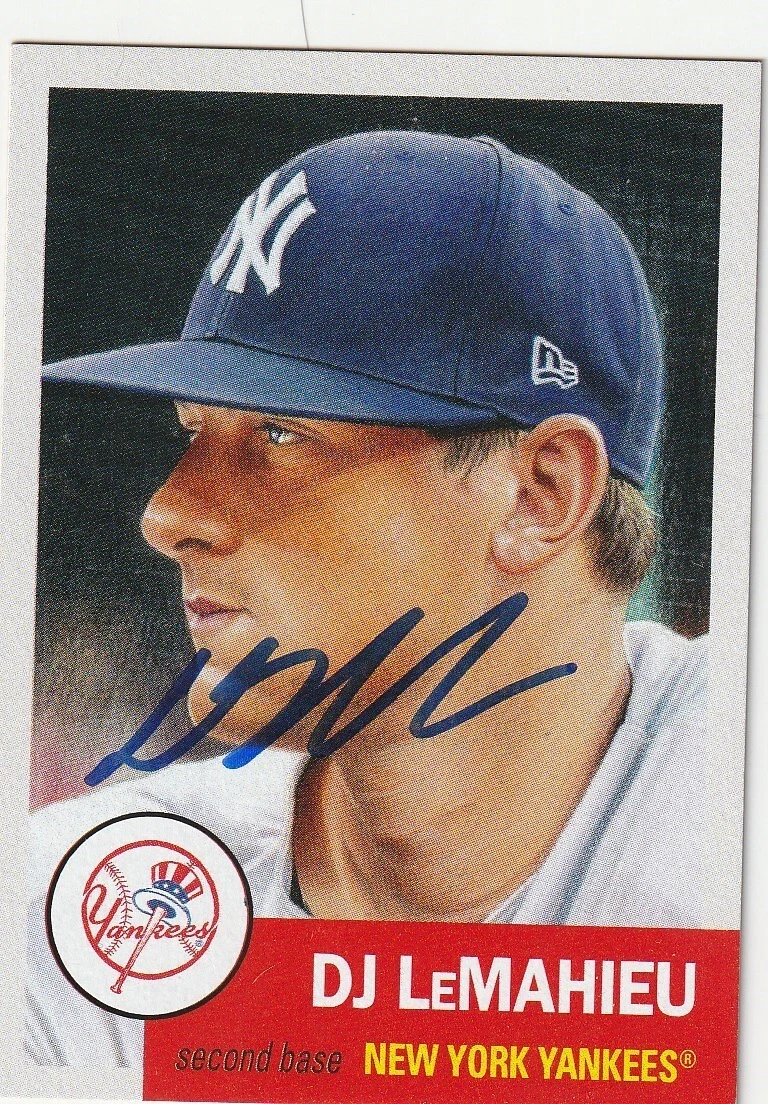 DJ LEMAHIEU NEW YORK YANKEES  SIGNED TOPPS LIVING SET CARD #351