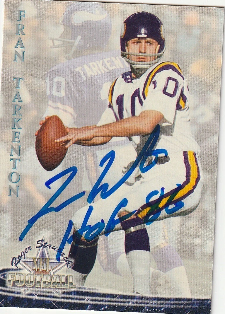 FRAN TARKENTON MINNESOTA VIKINGS HOF 86 SIGNED 1994 TED WILLIAMS CARD #34