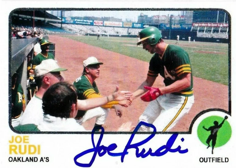 JOE RUDI  OAKLAND A'S   SIGNED 1973 STYLE CUSTOM CARD