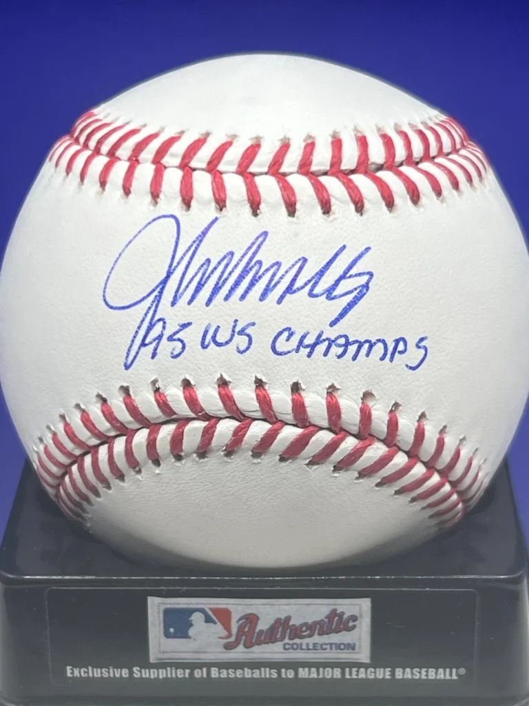 JOHN SMOLTZ ATLANTA BRAVES  1995 WS CHAMPS  PSA AUTHENTICATED OML BASEBALL