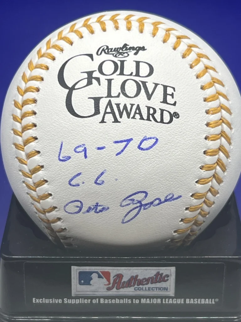PETE ROSE CINCINNATI REDS 1969-70 GOLD GLOVE PSA SIGNED OML GOLD GLOVE BASEBALL