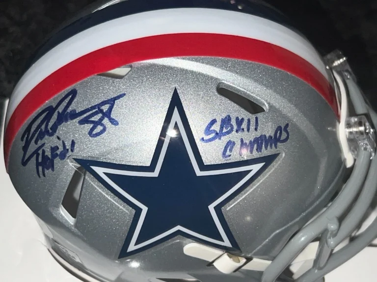 DREW PEARSON DALLAS COWBOYS HOF 21 / SB XII CHAMPS PSA SIGNED 76 THROWBACK MINI