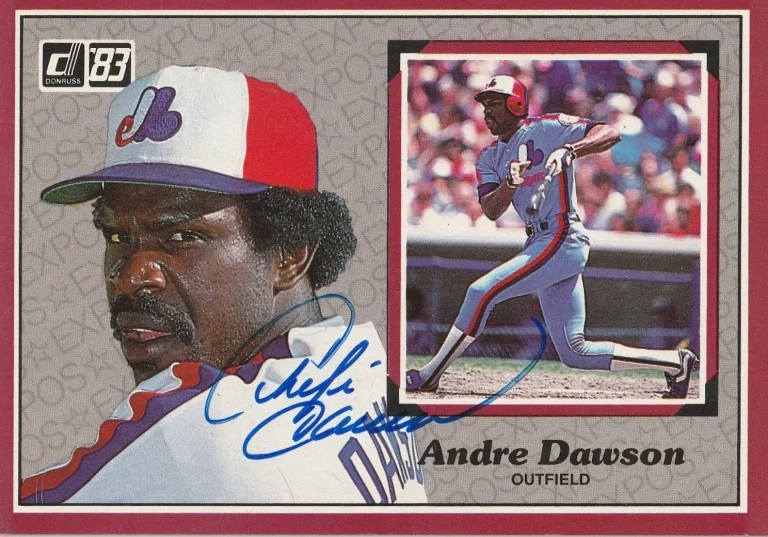 ANDRE DAWSON MONTREAL EXPOS  SIGNED 1983 DONRUSS ACTION ALL STAR CARD #9