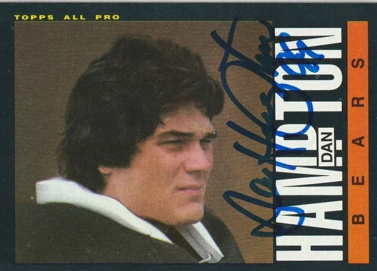 DAN HAMPTON CHICAGO BEARS SIGNED 1985 TOPPS CARD #30
