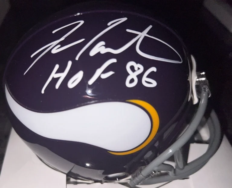 FRAN TARKENTON MINNESOTA VIKINGS HOF 86  SIGNED RIDDELL THROWBACK MINI HELMET