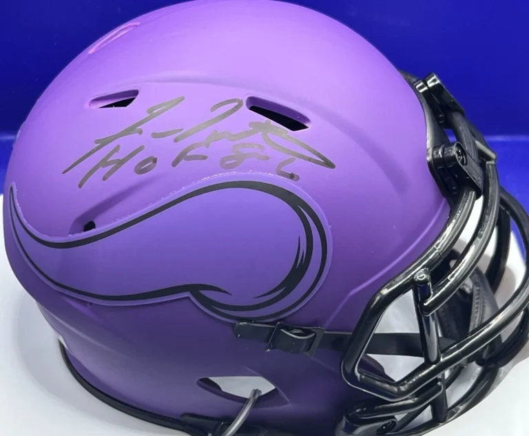 FRAN TARKENTON MINNESOTA VIKINGS HOF 86  SIGNED RAVE MINI HELMET