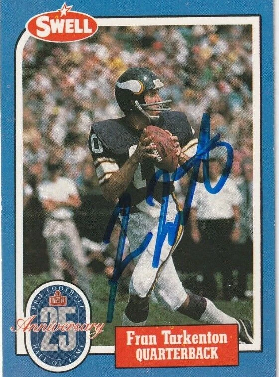 FRAN TARKENTON MINNESOTA VIKINGS  SIGNED 1988 SWELL CARD #133