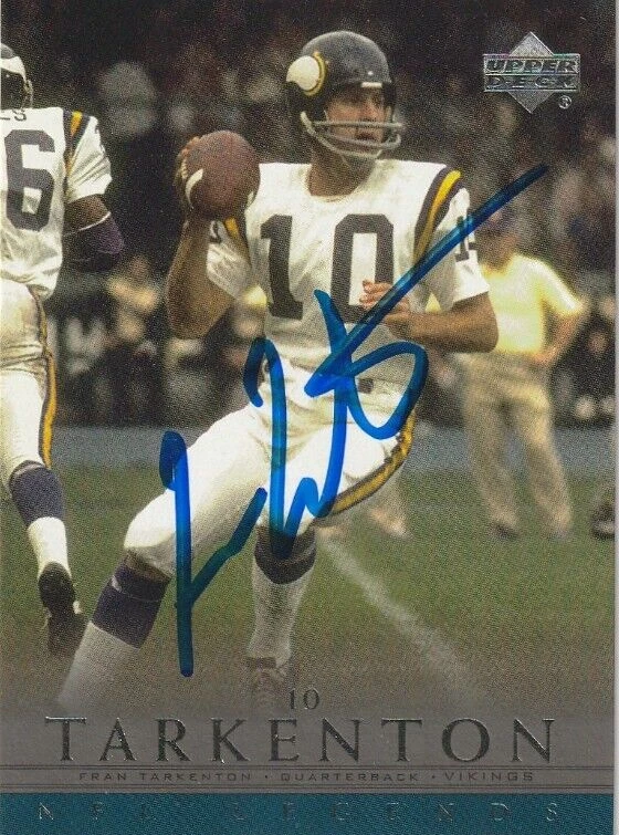 FRAN TARKENTON MINNESOTA VIKINGS SIGNED 2000 UPPER DECK CENTURY LEGENDS CARD #37