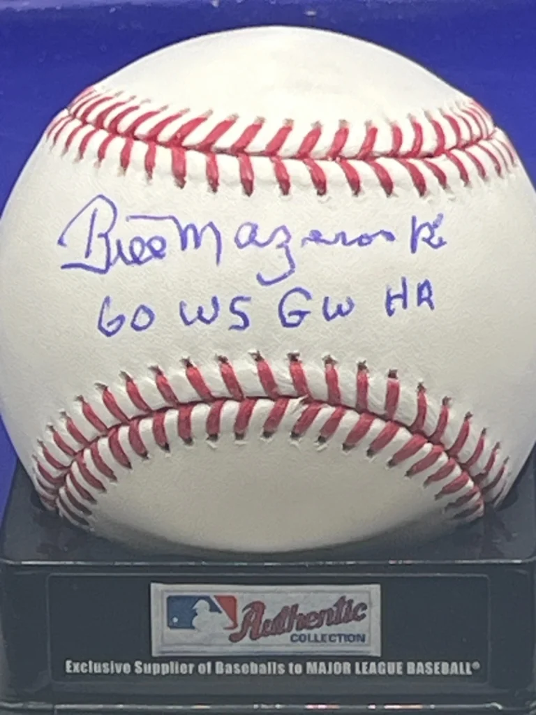 BILL MAZEROSKI PITTSBURGH PIRATES  1960 WS GW HR  SIGNED OML BASEBALL