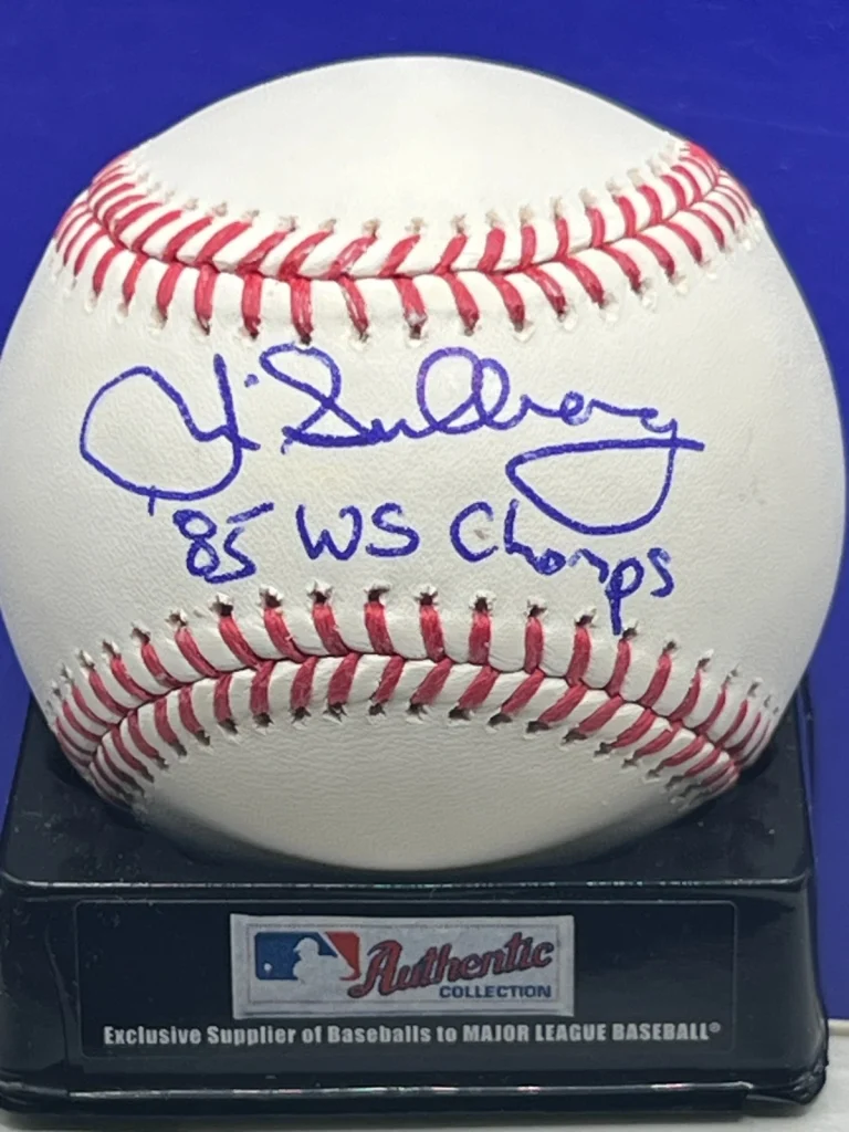 JIM SUNDBERG  KANSAS CITY ROYALS  1985 WS CHAMPS  SIGNED OML BASEBALL