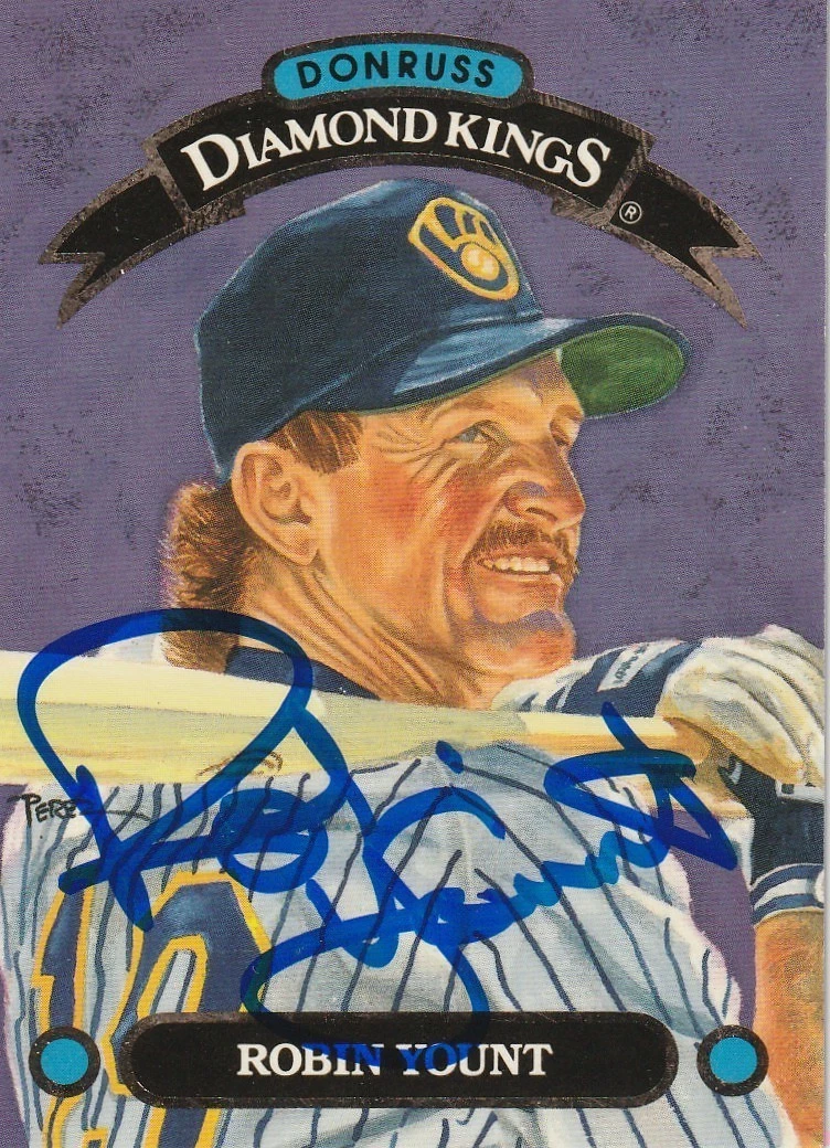 ROBIN YOUNT MILWAUKEE BREWERS  SIGNED 1993 DONRUSS DIAMOND KING CARD #DK-16