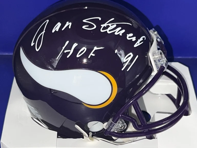 JAN STENERUD MINNESOTA VIKINGS HOF 91  JSA AUTHENTICATED SIGNED MINI