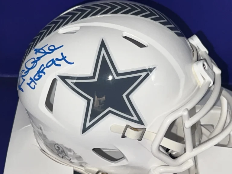 RANDY WHITE DALLAS COWBOYS HOF 94 JSA AUTHENTIC SALUTE TO SERVICE SIGNED MINI