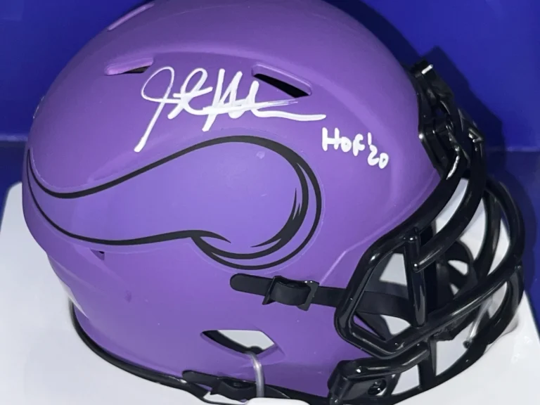 STEVE HUTCHINSON MINNESOTA VIKINGS HOF 20  JSA AUTHENTICATED RAVE SIGNED MINI