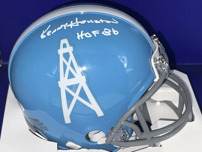KEN HOUSTON HOUSTON OILERS  JSA AUTHENTICATED THROW BACK SIGNED MINI
