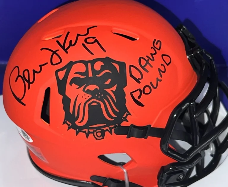 BERNIE KOSAR CLEVELAND BROWNS DAWG POUND JSA AUTHENTICATED SIGNED RAVE MINI