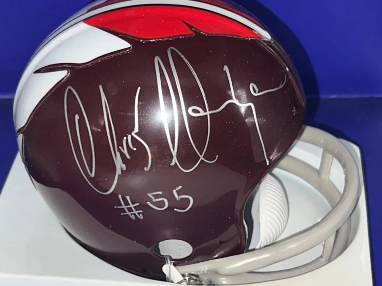 CHRIS HANBURGER WASHINGTON REDSKINS SIGNED VSR4 THROW BACK MINI HELMET