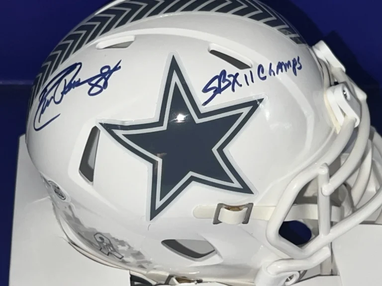 DREW PEARSON DALLAS COWBOYS  SB XII CHAMPS SIGNED SALUTE TO SERVICE MINI HELMET