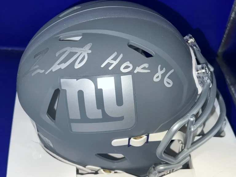 FRAN TARKENTON NEW YORK GIANTS BECKETT AUTHENTIC  SIGNED SLATE MINI HELMET