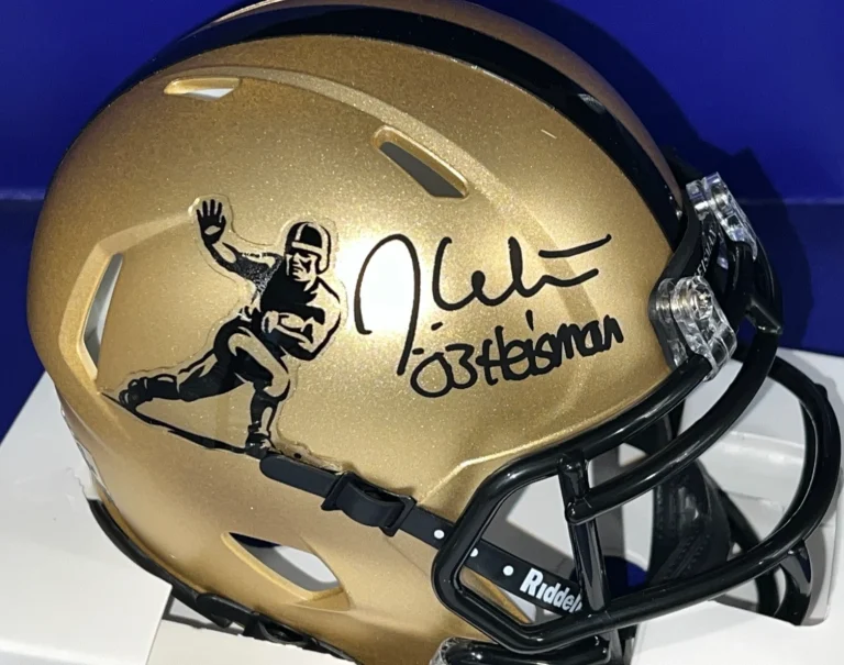 JASON WHITE OKLAHOMA SOONERS HEISMAN 03 BECKETT SIGNED HEISMAN MINI HELMET