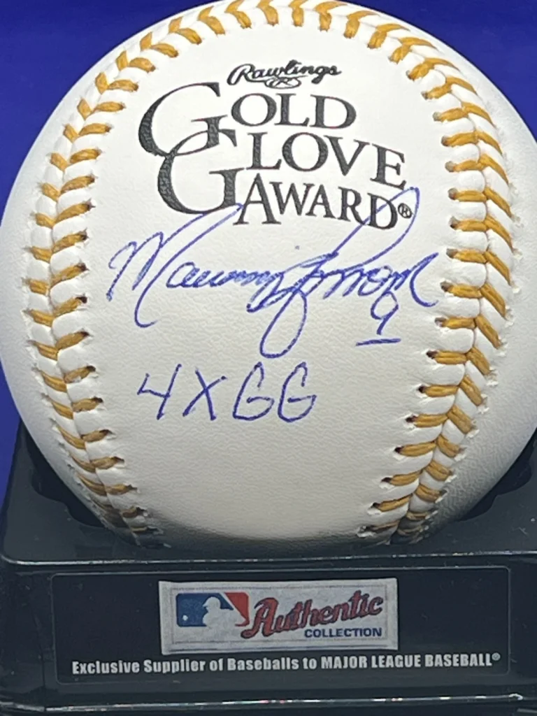 MARQUIS GRISSOM  ATLANTA BRAVES 4 X GG BECKETT SIGNED OML GOLD GLOVE BASEBALL