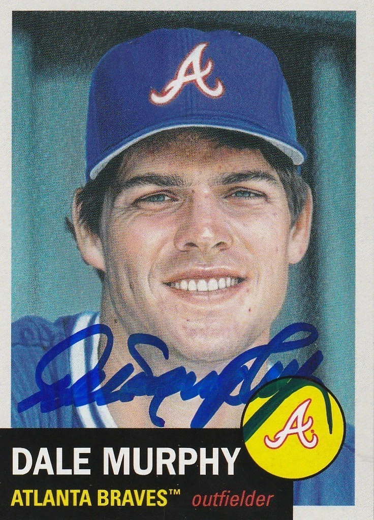 DALE MURPHY ATLANTA BRAVES SIGNED 2022 TOPPS LIVING CARD #504