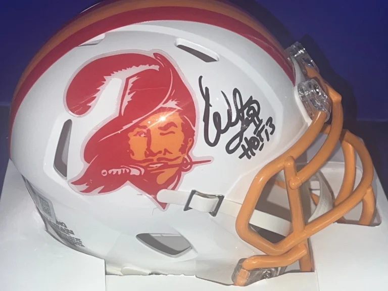 WARREN SAPP TAMPA BAY BUCCANEERS THROWBACK BECKETT AUTHENTICATED SIGNED MINI