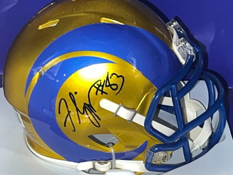 FLIPPER ANDERSON LOS ANGELES RAMS FLASH BECKETT AUTHENTIC SIGNED MINI HELMET