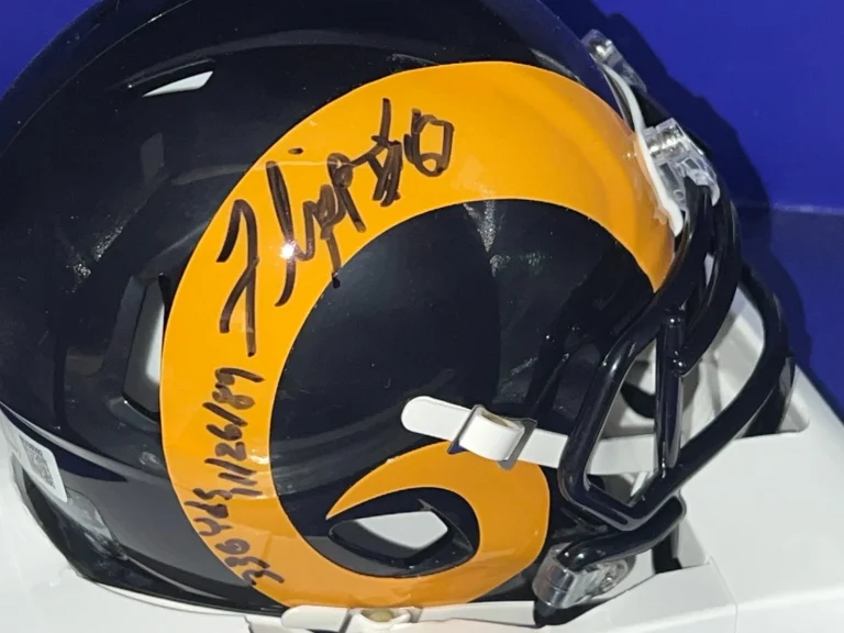 FLIPPER ANDERSON LOS ANGELES RAMS 336 YDS 11-26-89  BECKETT  SIGNED MINI